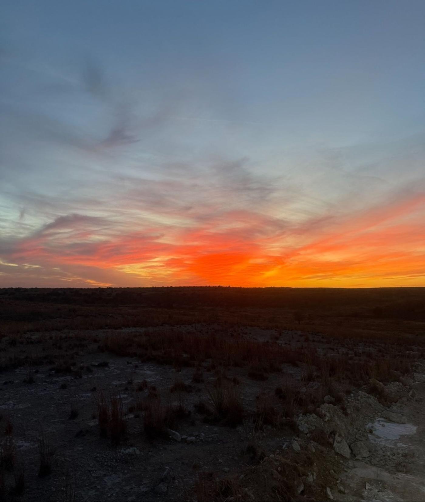 Sunset over the West Texas quail country